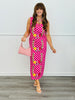 Queen Of Sparkles Hot Pink & White Polka Dot Horse Shoe Midi Dress (Reg. & Plus)