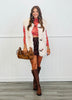 Thankful Plaid Long Sleeve Mesh Top (Reg. and Plus)
