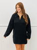 Black Polo V-Neck Mini Sweater Dress (Reg.)