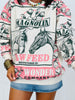 Pink Horse Print Sweatshirt (Reg.)