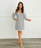 Striped V-Neck Sweater Dress (Reg)