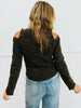 POL Stone Black Open Shoulder Top (Reg.)