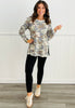 Camo Print Split Hem Pullover Top (Reg.) - 2 Colors