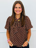 Polka Dot Bow Tie Neck Blouse (Reg & Plus) - 2 Colors