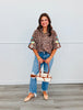 Donna Leopard Embroidered Top (Reg. and Plus)