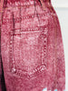 Brown/Burgundy Sublimation Print Denim Look Pants (Reg & Plus)