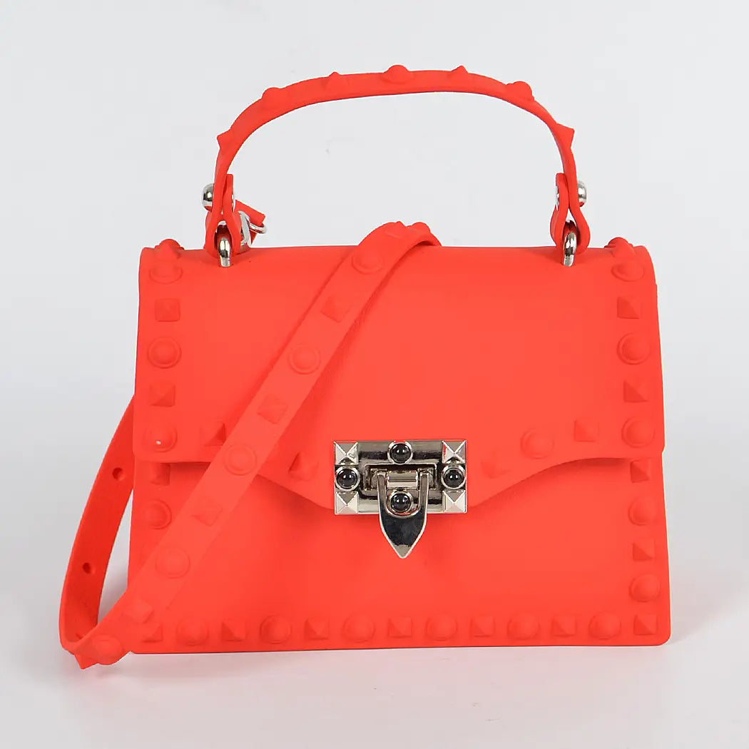 Monotone Studded Handbag - 4 Colors