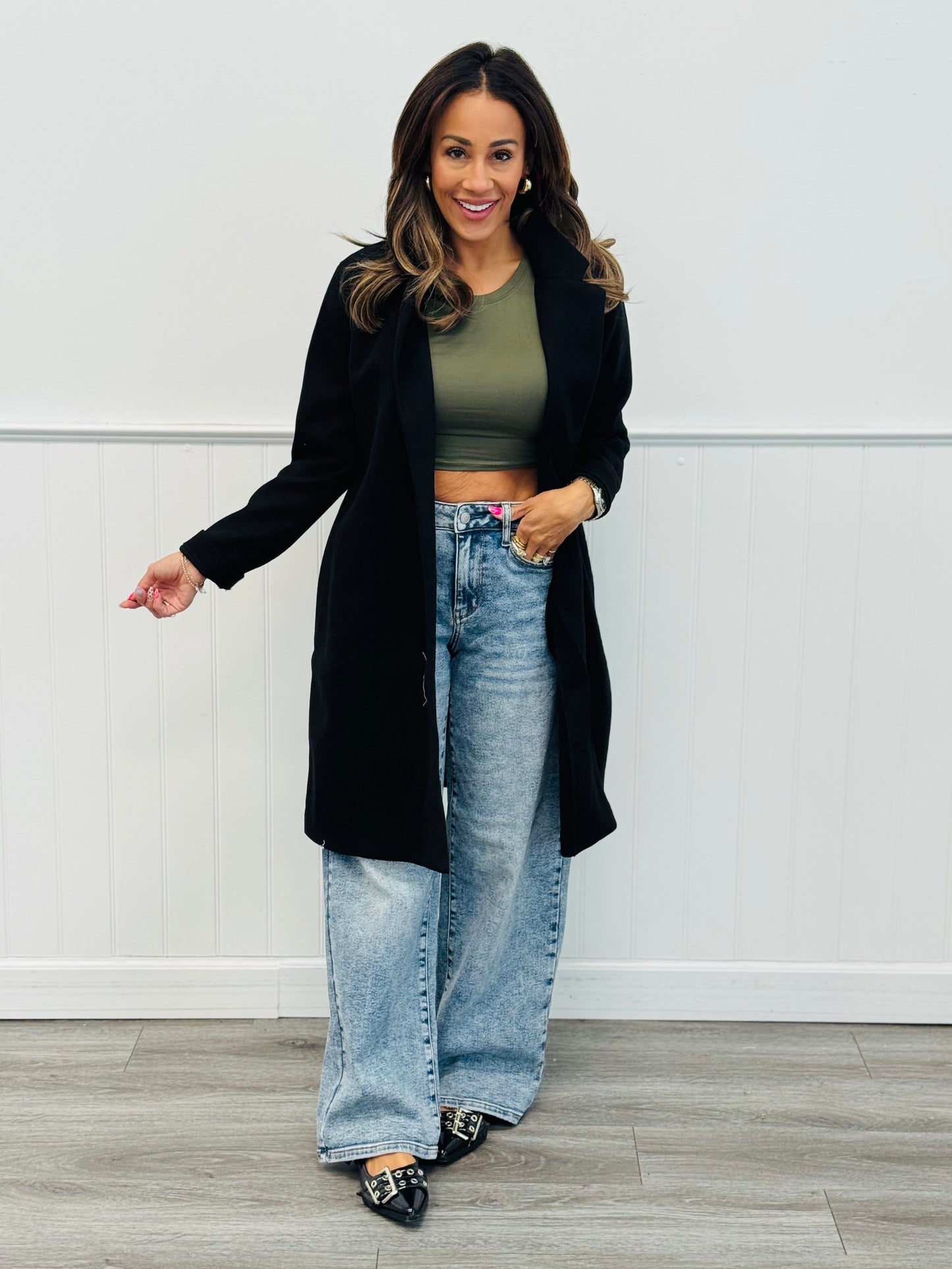 Essential Felt Swing Midi Coat (Reg & Plus)-3 Colors