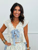 Floral Front Double Tie Top (Reg.)-2 Colors