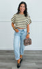 Taupe/Black Striped Top (Reg. and Plus)