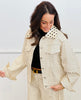Beige Polka Dot Button Up Shacket (Reg.)