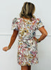 Ecru Floral Puff Sleeve Mini Dress (Reg.)
