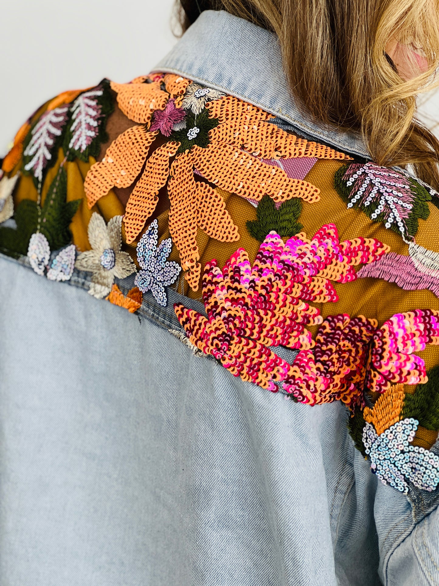 Light Denim Elite Embellished Jacket (Reg & Plus)