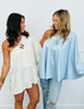 Satin One Shoulder Poncho Top (Reg.) - 2 Colors