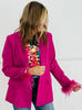 Berry Feather Trim Sleeves Blazer (Reg.)