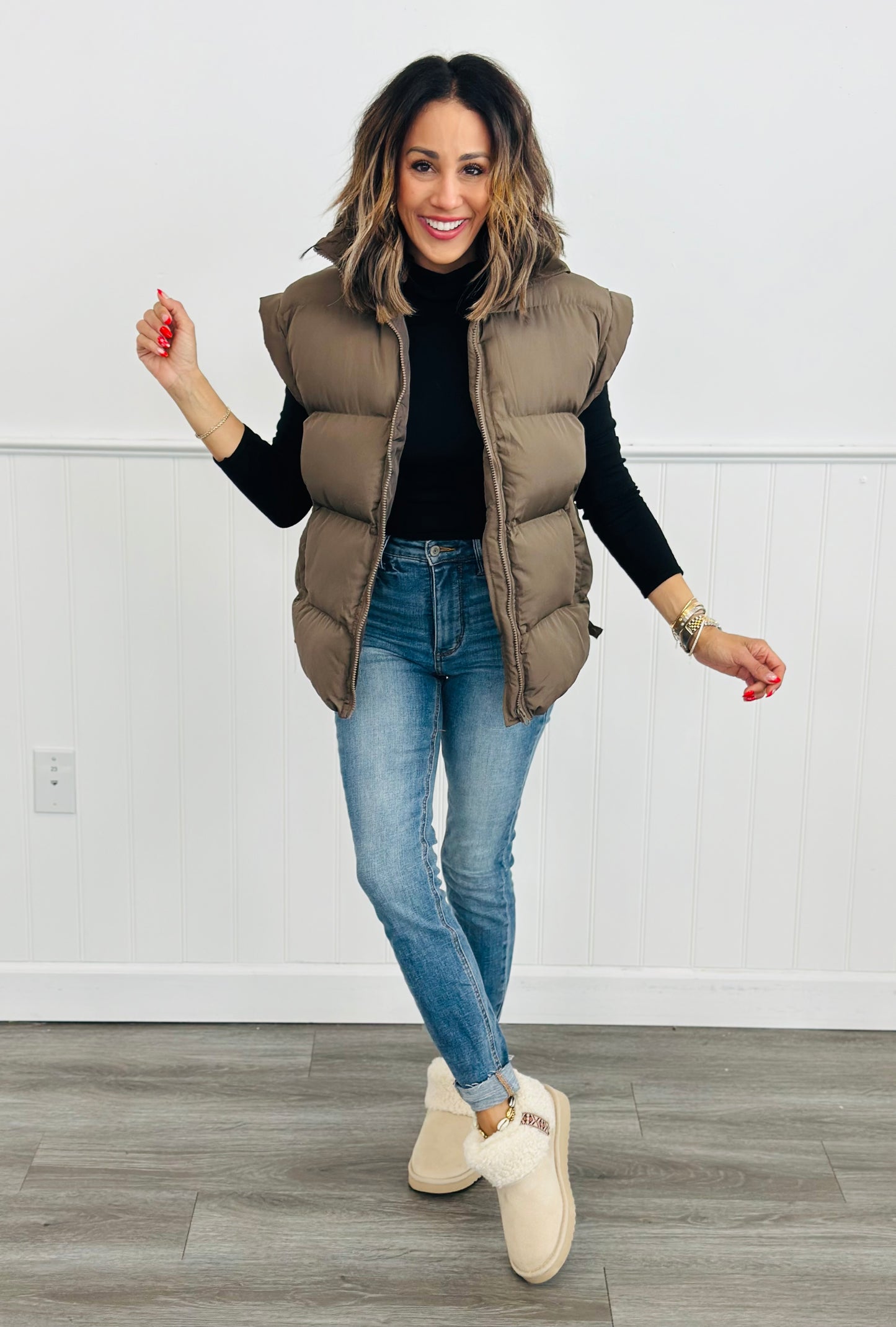 Solid Sleeveless Puffer Vest (Reg. and Plus) - 4 Colors