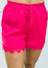 Pink Sorbet Lace Trim Shorts (Reg)