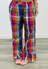 Multi Color Plaid Ruffle Hem Pants (Reg.)