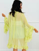 Sheer Mesh Ruffle High Low Blouse (Reg.)- 3 Colors