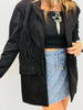 Black Fringe Detail Blazer (Reg.)