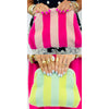 Soho Stripe Design Clutch Bag Makeup Pouch (2 Colors)