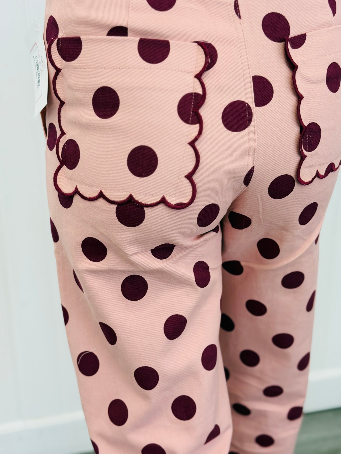 Polka Dot Scallop Trim Pants (Reg.) - 2 Colors