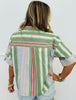 Olive Multi Stripe Button Down Shirt (Reg. and Plus)