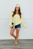 Light Yellow Pointelle Lace Trim Sweater Top (Reg.)
