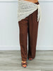 Brown Wide Leg Pants With Scarf (Reg.)