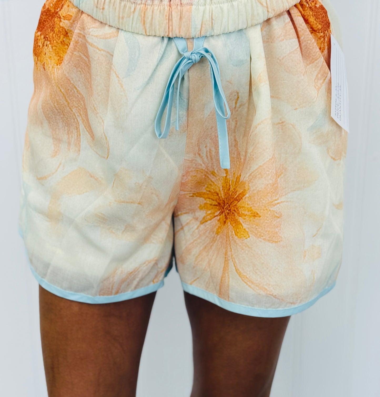 Orange Multi Drawstring Shorts (Reg & Plus)