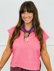 Polka Dot Half Zip Cap Sleeve Top (Reg.) - 4 Colors