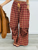 Brick/Gold Plaid Baggy Wide Leg Pants (Reg.)