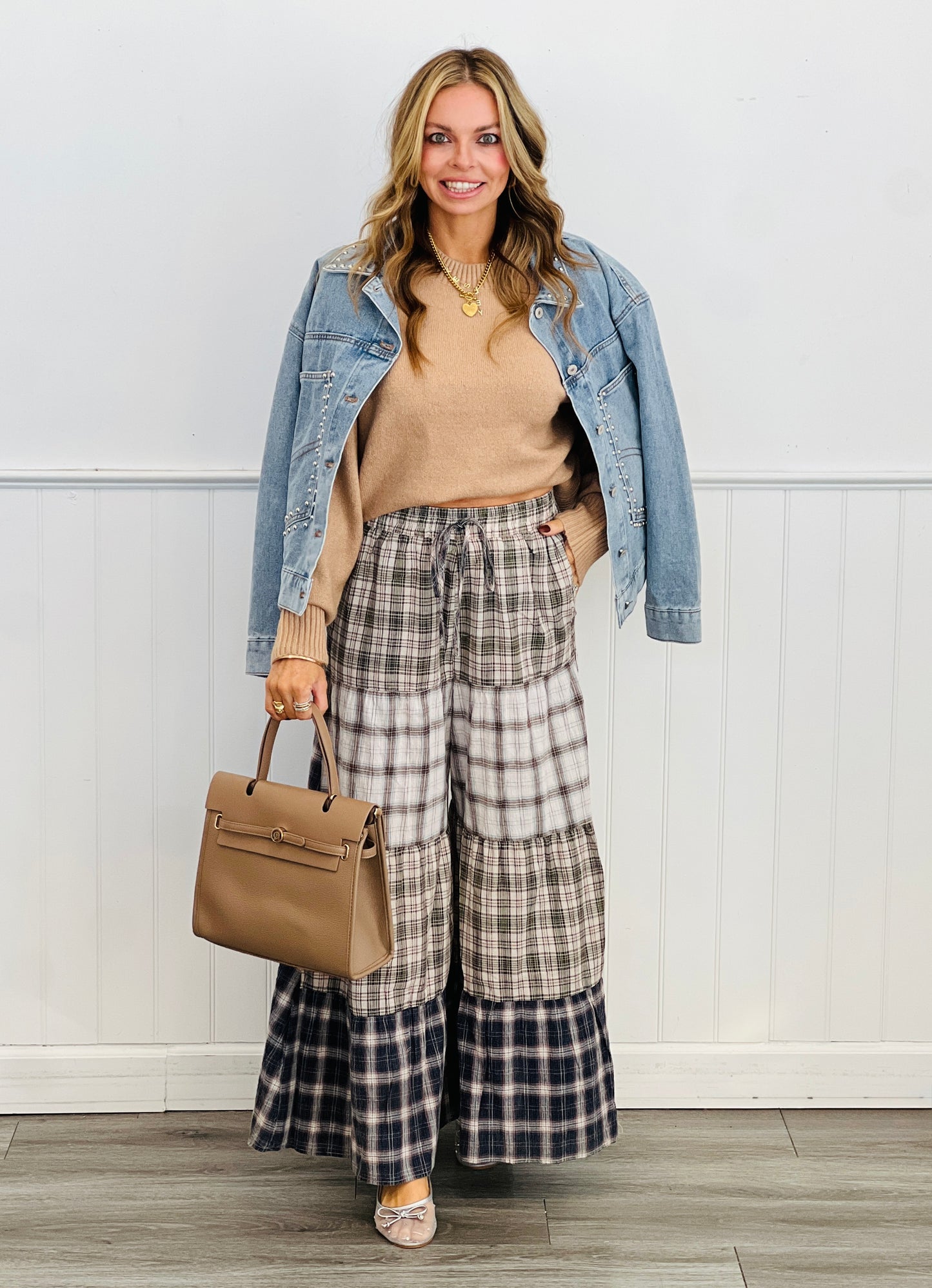 Denim Blue Embellished Jacket (Reg & Plus)