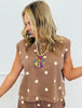 Mocha Polka Dot Tank (Reg. & Plus)