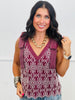 Burgundy Sleeveless Bow Strap Top (Reg.)