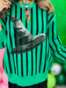 Queen Of Sparkles Licensed Green & Black Striped Elphaba Hat Sweater (Reg. and Plus)