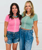 Striped Button Down Fitted Top (Reg.) - 2 Colors