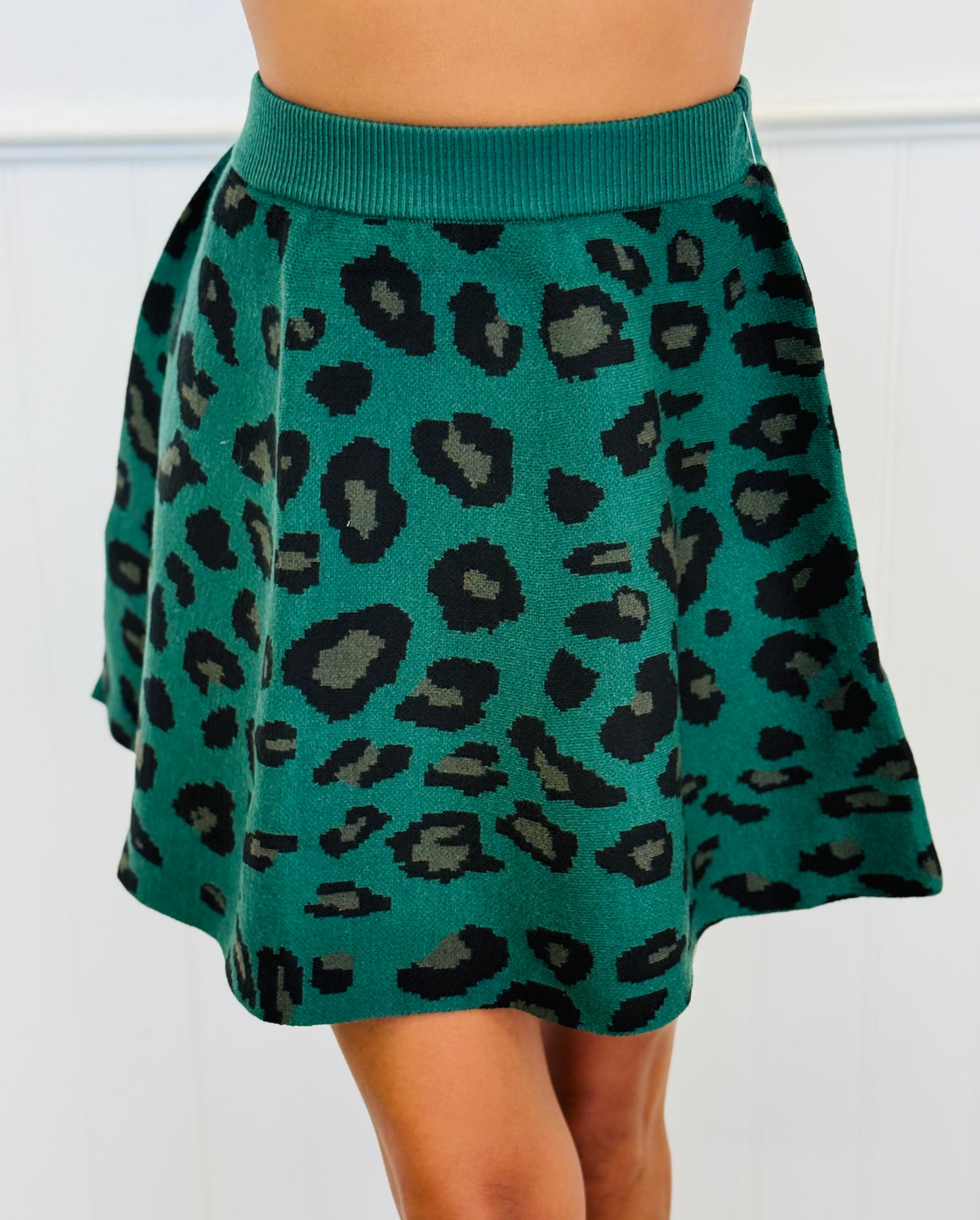Leopard Print Sweater Knit Mini Skirt (Reg.) - 3 Colors