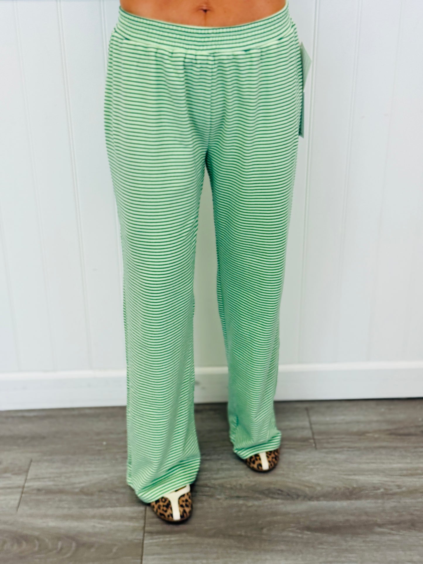 Lime Striped Fleece Pants (Reg.)