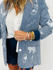 Blue Striped Only You Determine Power Blazer (Reg.)