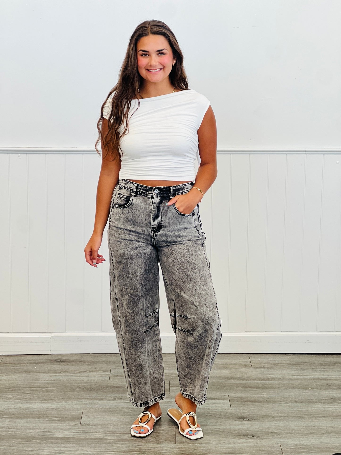 Grey Get On With It Denim Pants (Reg.)