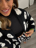 Reversible Black Ghost Cloud Cardigan (One Size & Plus)