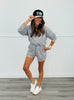 H Grey Half Zip LS Romper (Reg.)