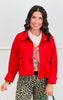 Radiant Red Suede Zip Up Jacket (Reg.)