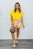 Yellow Short Sleeve Sweater Top (Reg.)