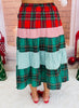 Multi Tartan Plaid/Stripe Midi Skirt (Reg.)