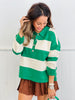 Wide Stripe Polo Sweater Top (Reg.)-2 Colors
