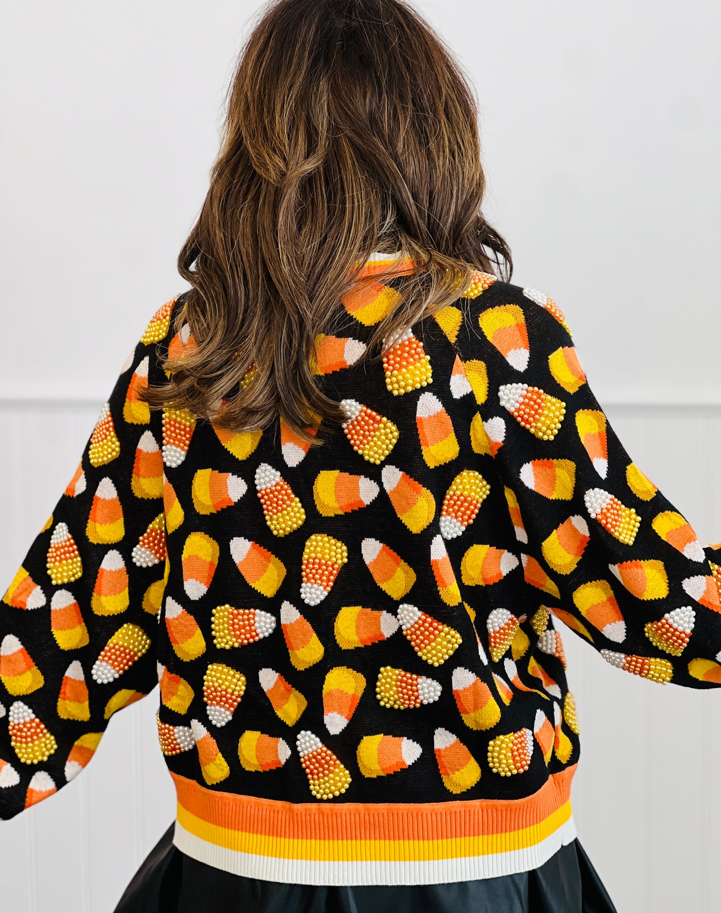 Queen Of Sparkles Black Pearl & Candy Corn Cardigan (Reg. and Plus)