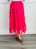 Fuchsia Sheer Polka Dot Tulle Mesh Skirt (OS)