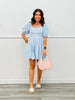 Light Blue/White Pleated Romper (Reg.)